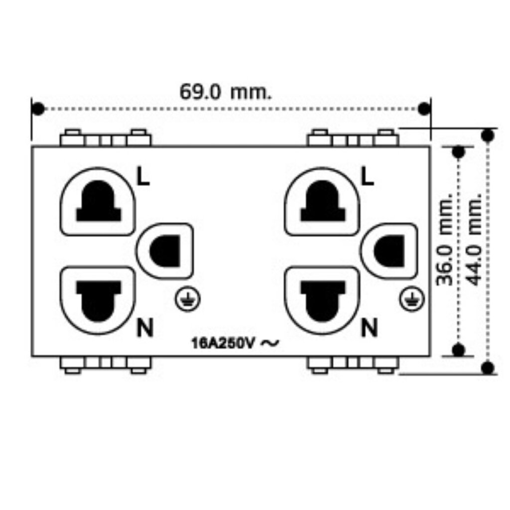 Nano เต้ารับ กราวด์คู่ สีขาว มีม่านนิรภัย ใช้คู่กับหน้ากากและผลิตภัณฑ์ Panasonic wide seriesได้ ปลั๊กกราวน์ กราวน์คู่...