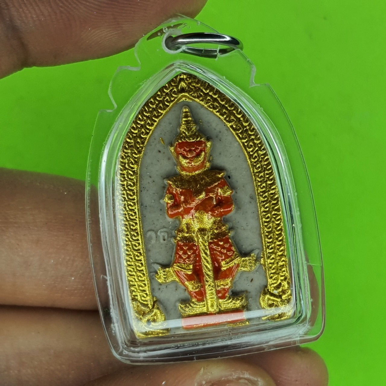 พระเครื่อง ท้าวเวสสุวรรณ เลี่ยมกรอบ สีขาว แต่ง สีส้ม รุ่น แก้ปีชง รวยไม่จบ จนไม่เป็น ภัยไม่มี ท้าวเวสสุวัณ จี้ท้าวเวสสุวรรณ ท้าวเวสสุวรรณ