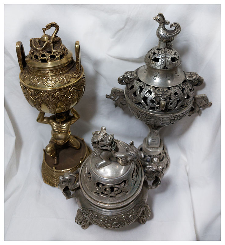 โถ เตาหรือที่ใส่ธูปกำยานสไตล์จีน สูง19.5cm