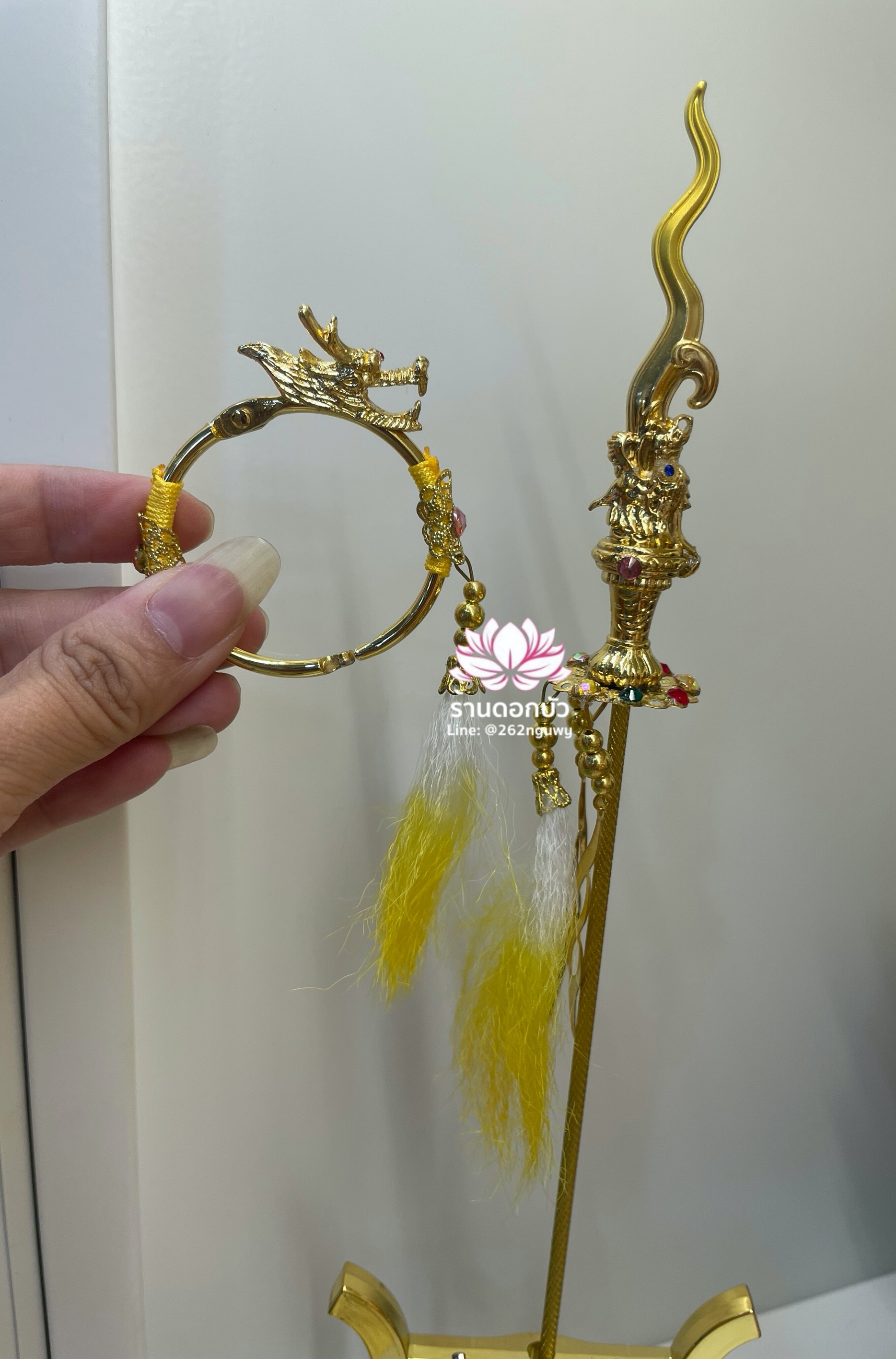 ทวนพร้อมห่วงนาจา สำหรับองค์พระกิมซิ้น อาวุธเทพเจ้านาจา หลี่โล่เฉี้ย จงตั๋นหง่วนโส่ย งานไต้หวันคุณภาพสูง