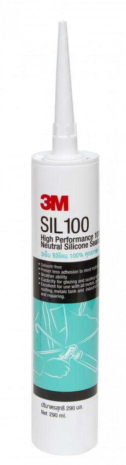 3เอ็ม กาวซิลิโคน 100% สีขาว,สีดำ,สีใส SIL 100 3M High Performance Silicone, Sil100, 100% White,ฺBlack,Clear