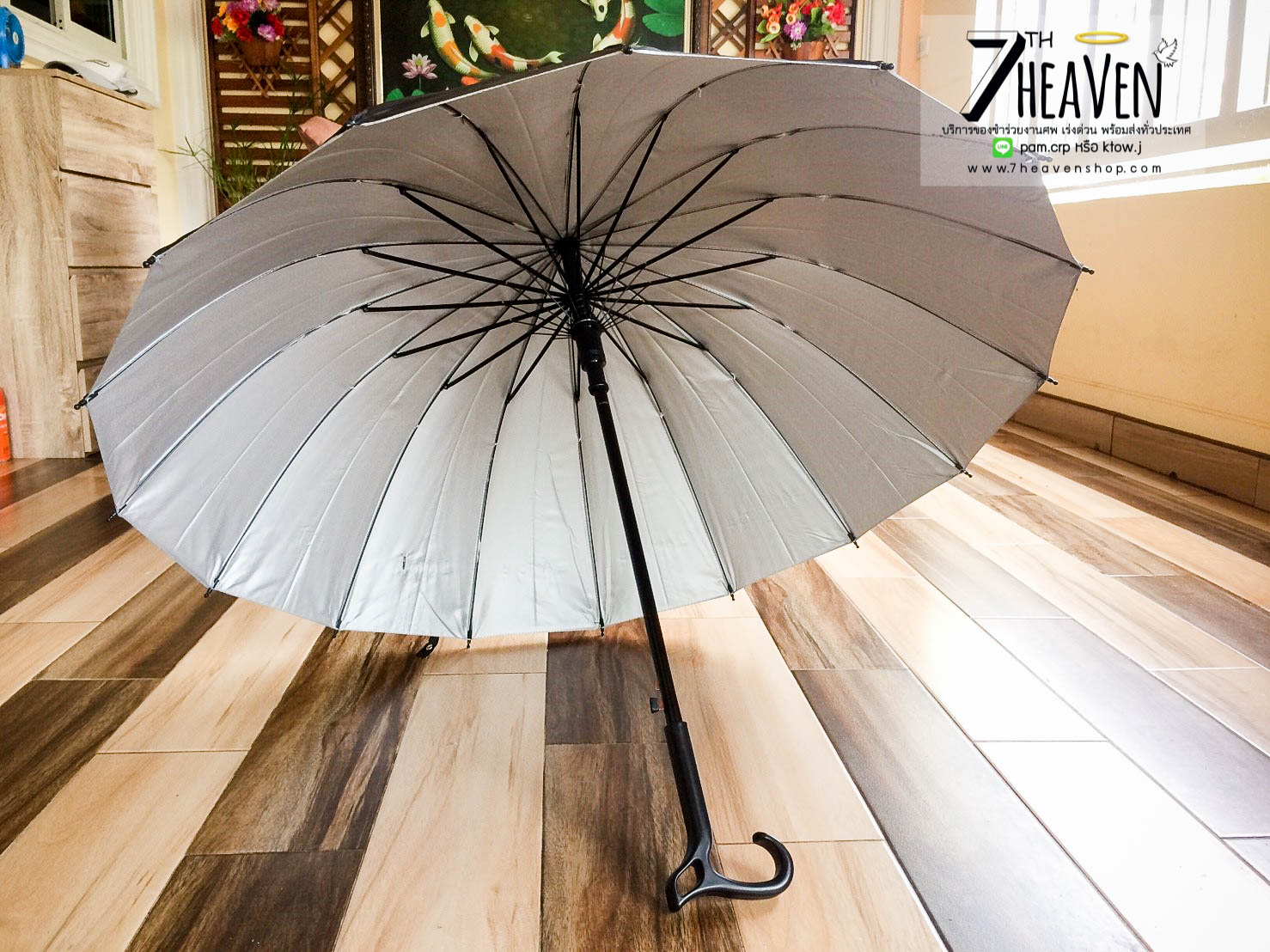 ของชำร่วยงานศพ ร่มไม้เท้า มียูวี (UV) คละสี