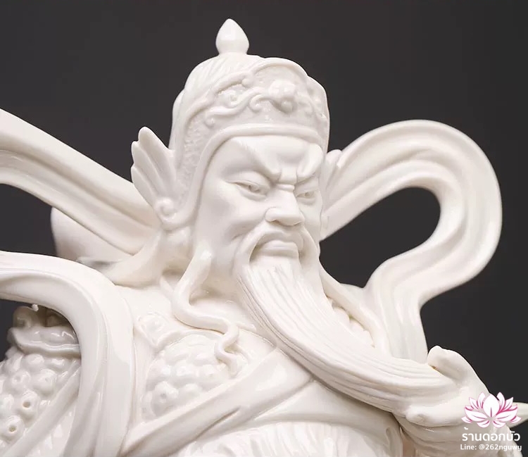 เทพเจ้ากวนอู และพระเวทโพธิสัตว์ (อุ่ยท้อผ่อสัก) ขนาด 12/16 นิ้ว สีขาว