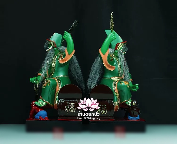 ชิดเอี๋ยโป๊ยเอี๋ย ตั่วแปะหยี่แปะ ยมฑูตขาวดำ ปางนั่งโลงจำปาเหยียบบริวาร งานเรซิ่น ขนาด 12 นิ้ว