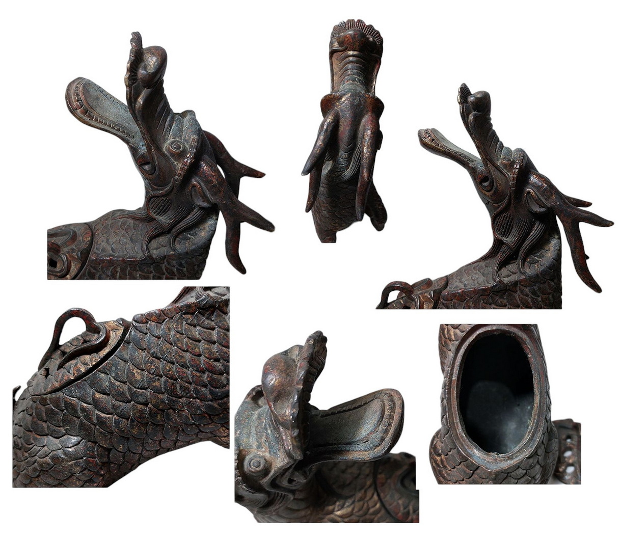 มังกรเหลียวหลัง ในรูปแบบเตากำยานสไตล์เก่า ของตกแต่งบ้าน ตกแต่งร้าน-BPT2470-