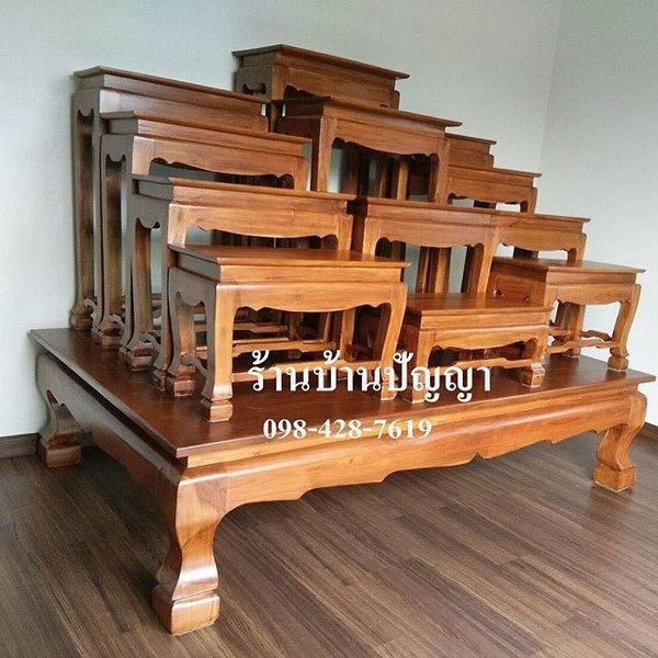 โต๊ะหมู่บูชารุ่นมิ่งมงคล 12x12 นิ้วไม้หนามาก