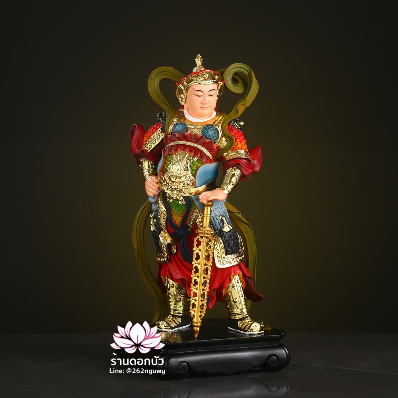 เทพเจ้ากวนอู และพระเวทโพธิสัตว์ (อุ่ยท้อผ่อสัก) งานเรซิ่น ขนาด 16 นิ้ว