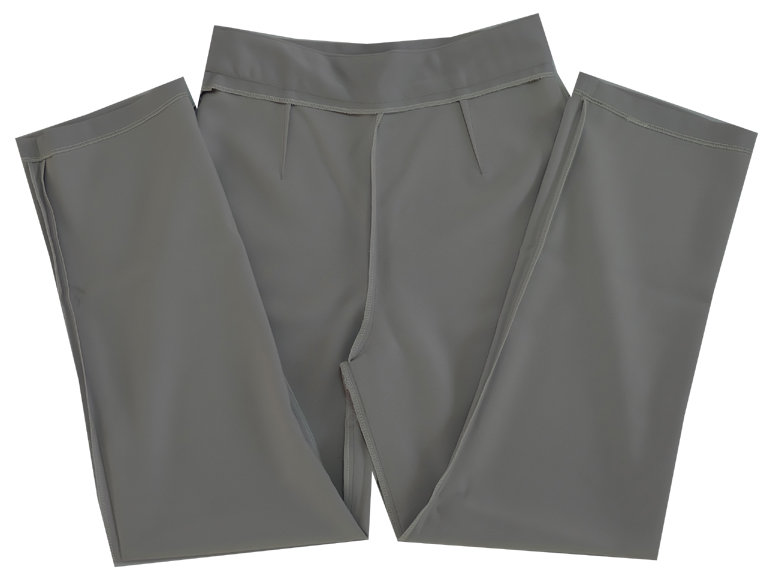 กางเกงขากระบอกเอวสูง ผ้าฮานาโกะ สีเทา Size S M L XL