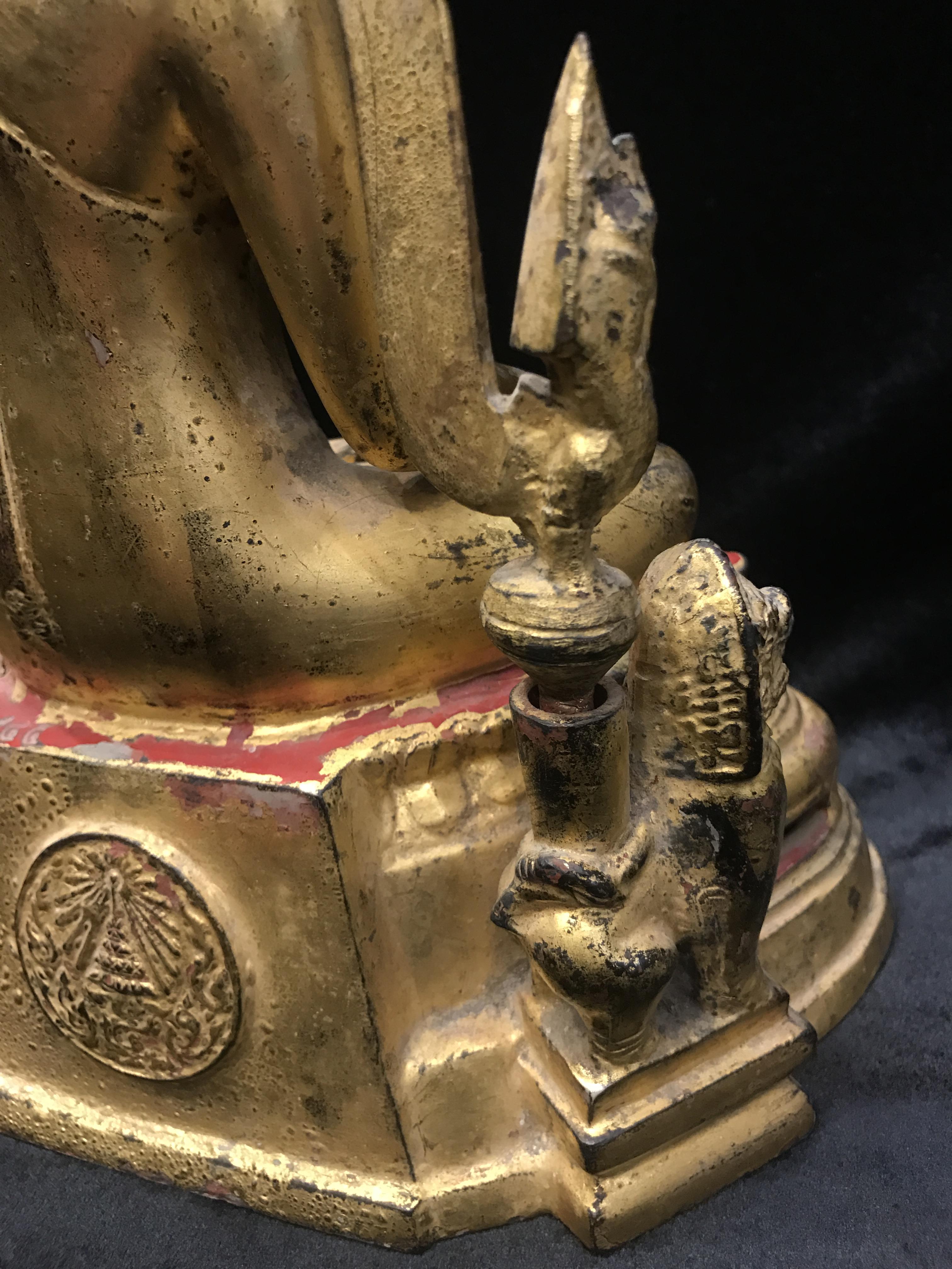 พระพุทธชินราช มวก. วัดเบญจมบพิตร ปี 2519 หน้าตัก 5.9 นิ้ว หล่อดินไทย ปิดทองเดิม(ในหลวงรัชกาลที่9และราชินีเสด็จฯเททอง)