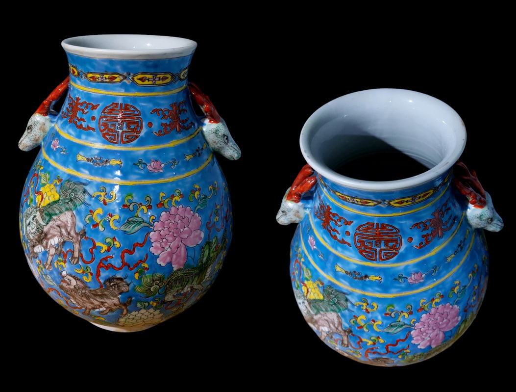 แจกันกระเบื้องกังไส สูง33cm