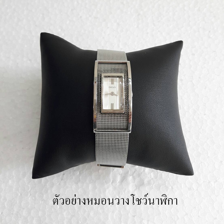 หมอนนาฬิกา หุ้มหนังสีดำ