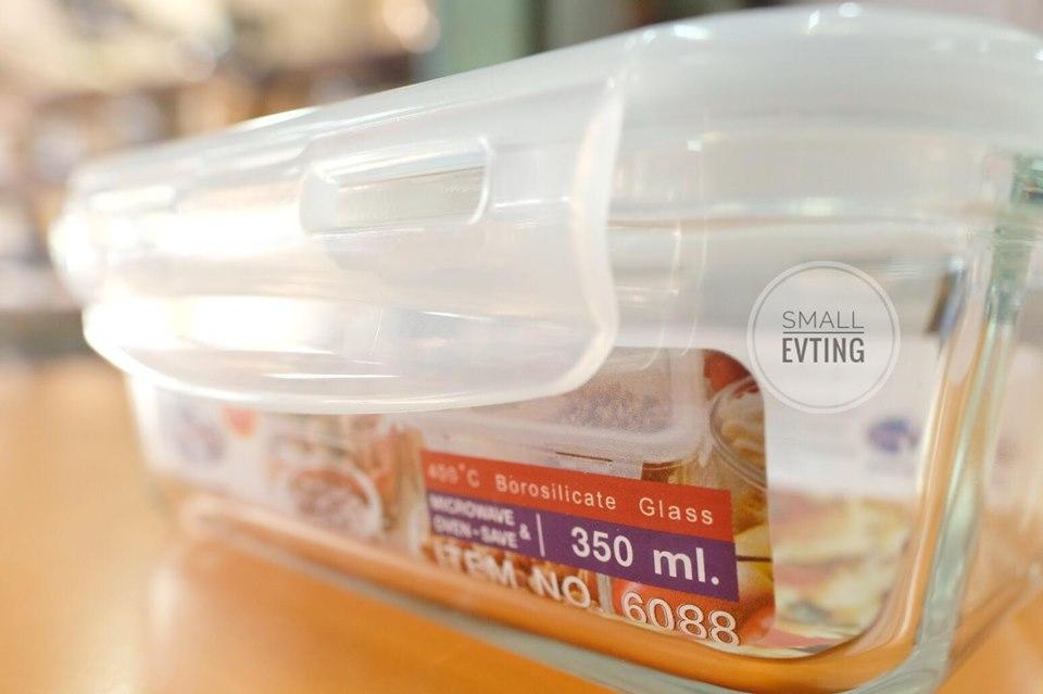 Small Evting กล่องถนอมอาหาร”แก้ว” SuperLock Glass 350 ml แบบสี่เหลี่ยมผืนผ้า No.6088