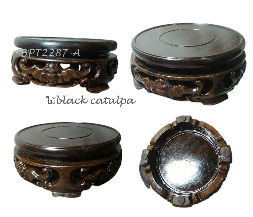 กี๋หรือฐานไม้สไตล์จีน ลายค้างคาว-BPT2287-