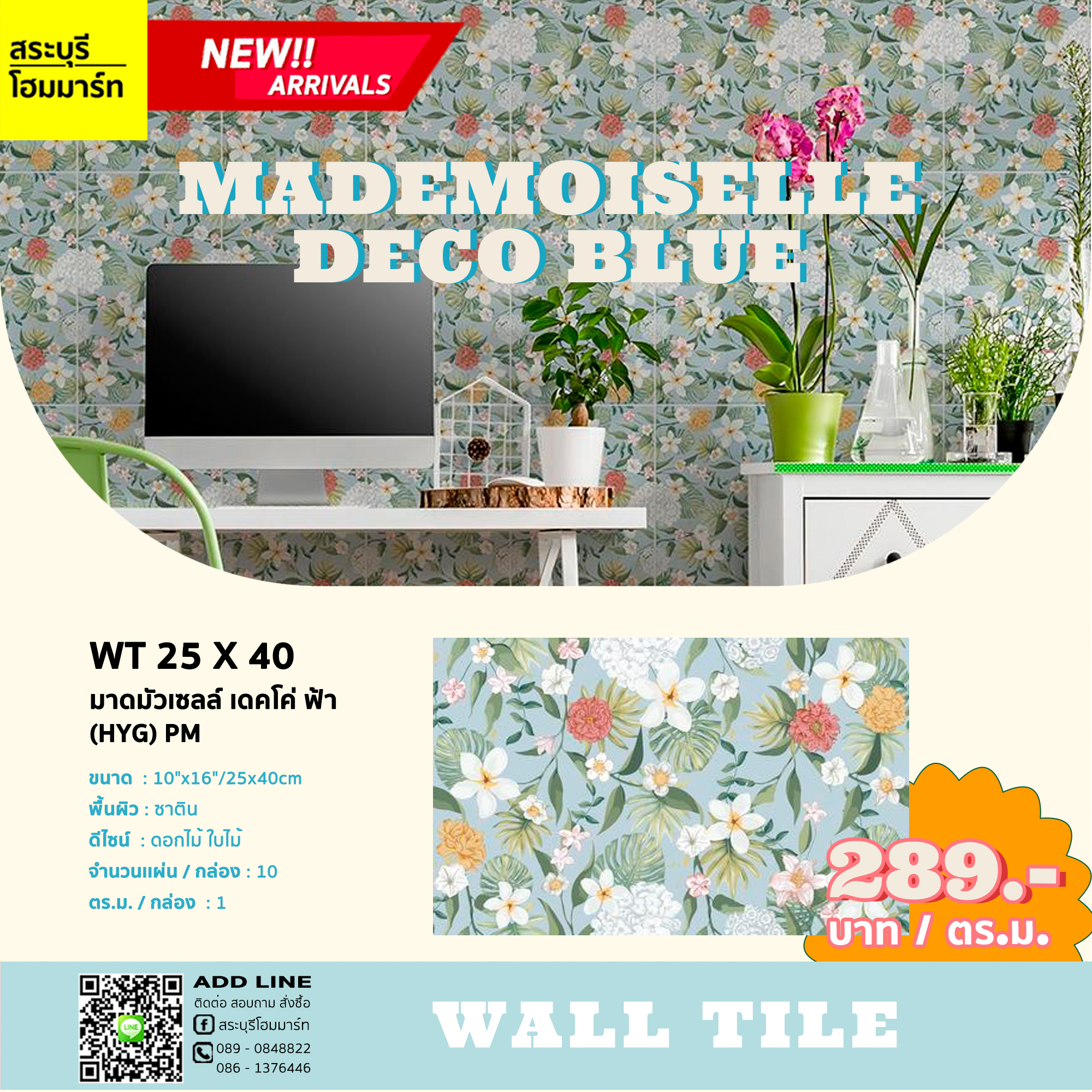 WT 25X40 มาดมัวเซลล์ เดคโค่ ฟ้า (HYG) PM
