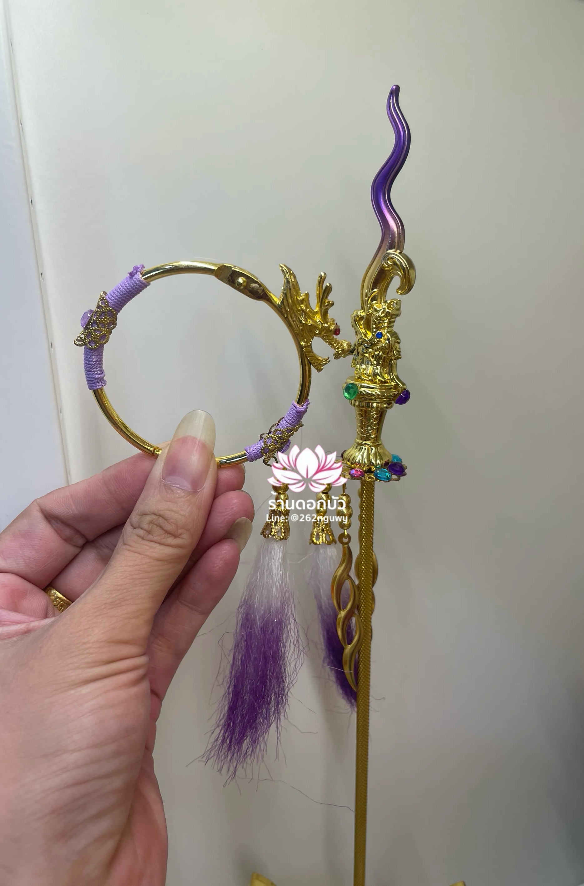 ทวนพร้อมห่วงนาจา สำหรับองค์พระกิมซิ้น อาวุธเทพเจ้านาจา หลี่โล่เฉี้ย จงตั๋นหง่วนโส่ย งานไต้หวันคุณภาพสูง