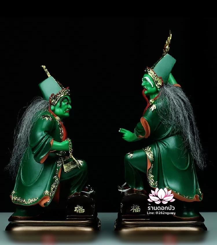 ชิดเอี๋ยโป๊ยเอี๋ย ตั่วแปะหยี่แปะ ยมฑูตขาวดำ ปางยืนเหยียบโลง งานเรซิ่น ขนาด 12/16/26 นิ้ว