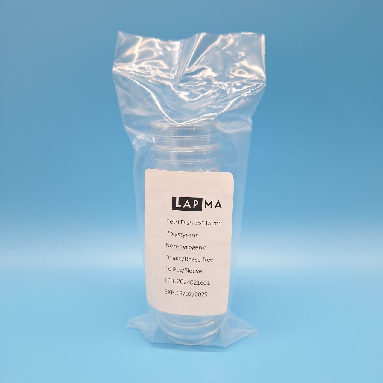 จานเพาะเชื้อ Petri dish ขนาด 90x15 mm / 60x15 mm. / 150x15 mm , พลาสติก LAPMA (ขายยกลัง)