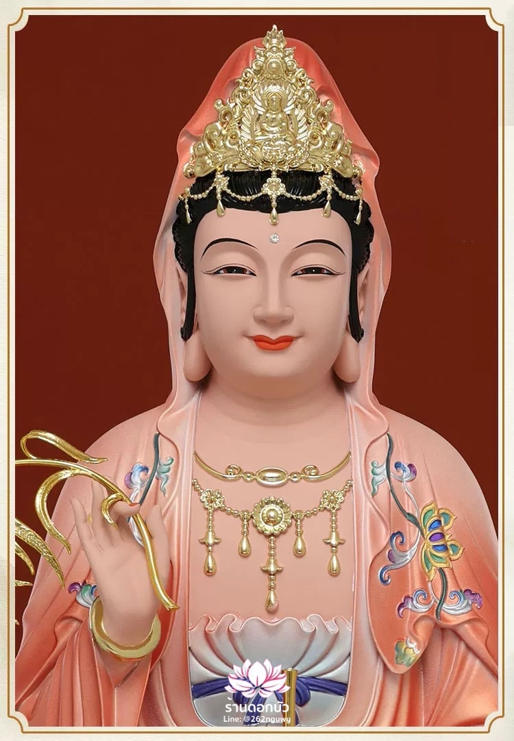พระพุทธเจ้า (พระยูไล) พระโพธิสัตว์กวนอิม (กวนอิมผ่อสัก) พระมหาสถามปราปต์โพธิสัตว์ (ไต่ซีจี่ผ่อสัก) งานเรซิ่น ขนาด 12/16/19 นิ้ว