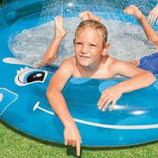 Intex สระว่าย เป่าลมโลมามีน้ำพุ น้ำสำหรับเด็ก