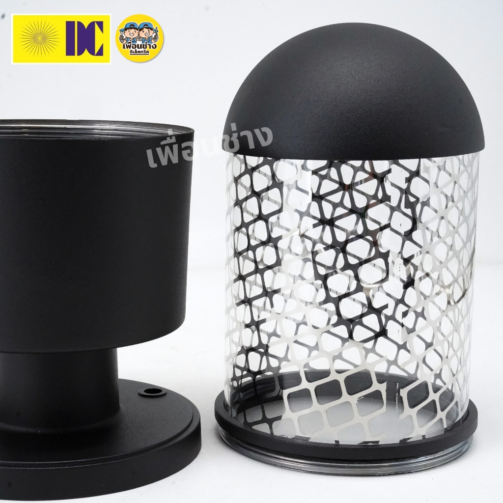 ยี่ห้อ DC รุ่น DCO-KXA24-4-BK โคมไฟหัวเสา ขั้ว E27 สีดำ โคมติดเสา ไฟภายนอก โคมไฟหัวเสา กันน้ำ IP54