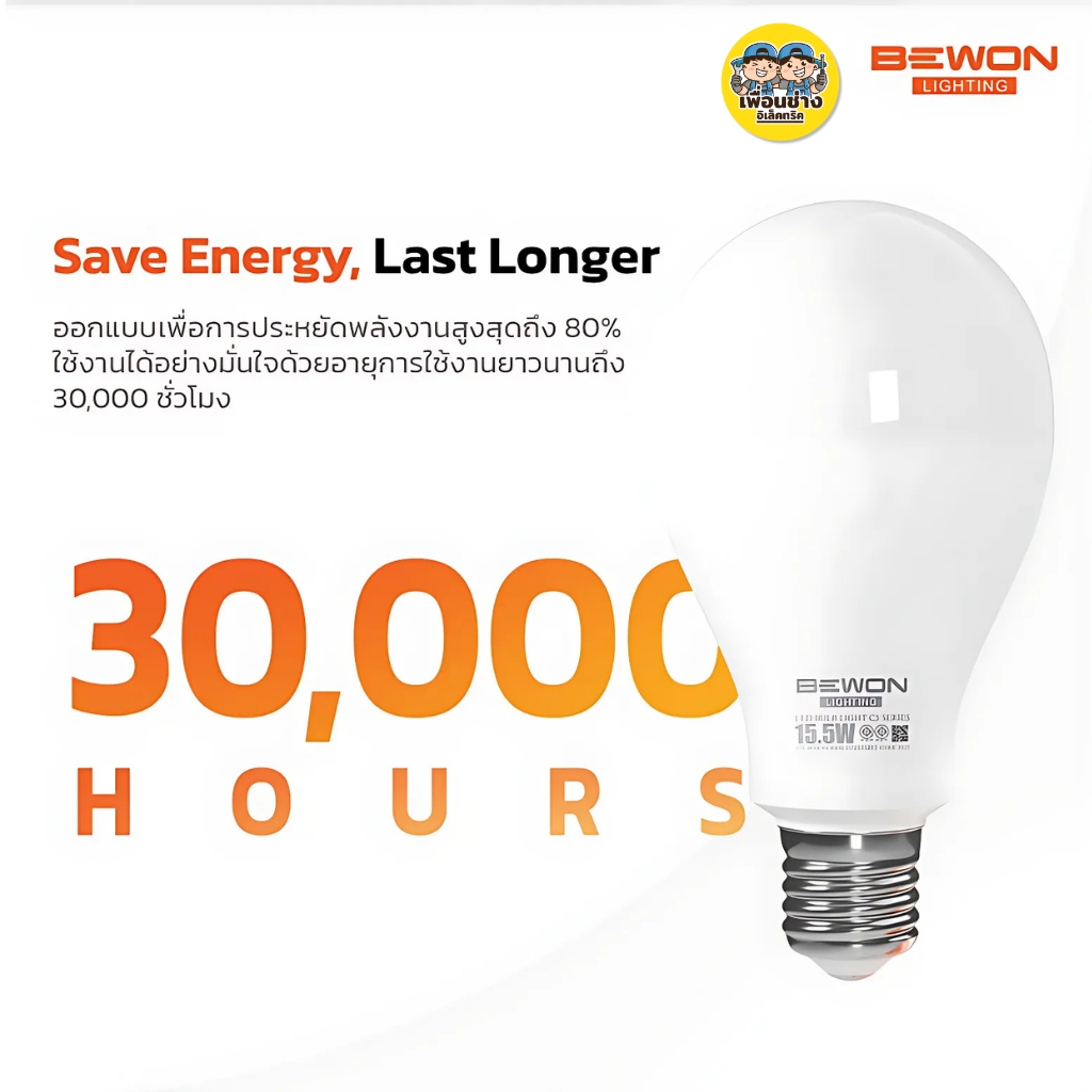 BEWON หลอด BULB LED รุ่น C5 Bulb Series แสงขาว Daylight หลอดไฟ 4.5W 8.5W 15.5W 20.5W หลอด LED