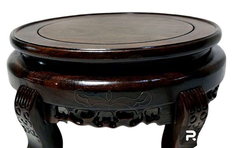 ฐานหรือกี๋ไม้สไตล์จีน ทรงกลม ขาเสือ หน้าท๊อป 20cm ตัวละ