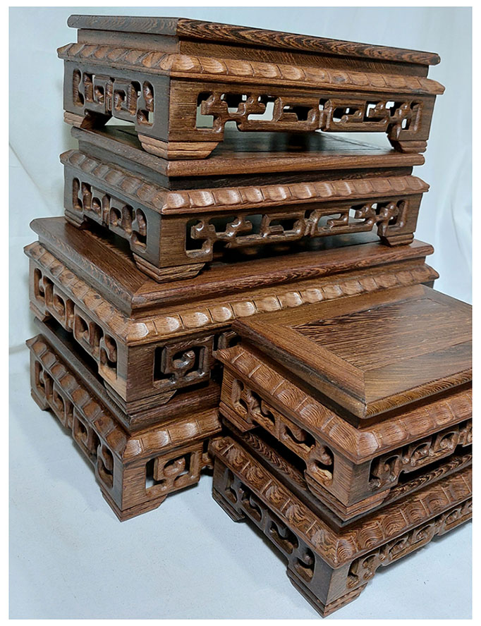 กี๋หรือฐานไม้สไตล์จีน สี่เหลี่ยมผืนผ้า มี3ขนาด หลายราคา ราคาเริ่ม