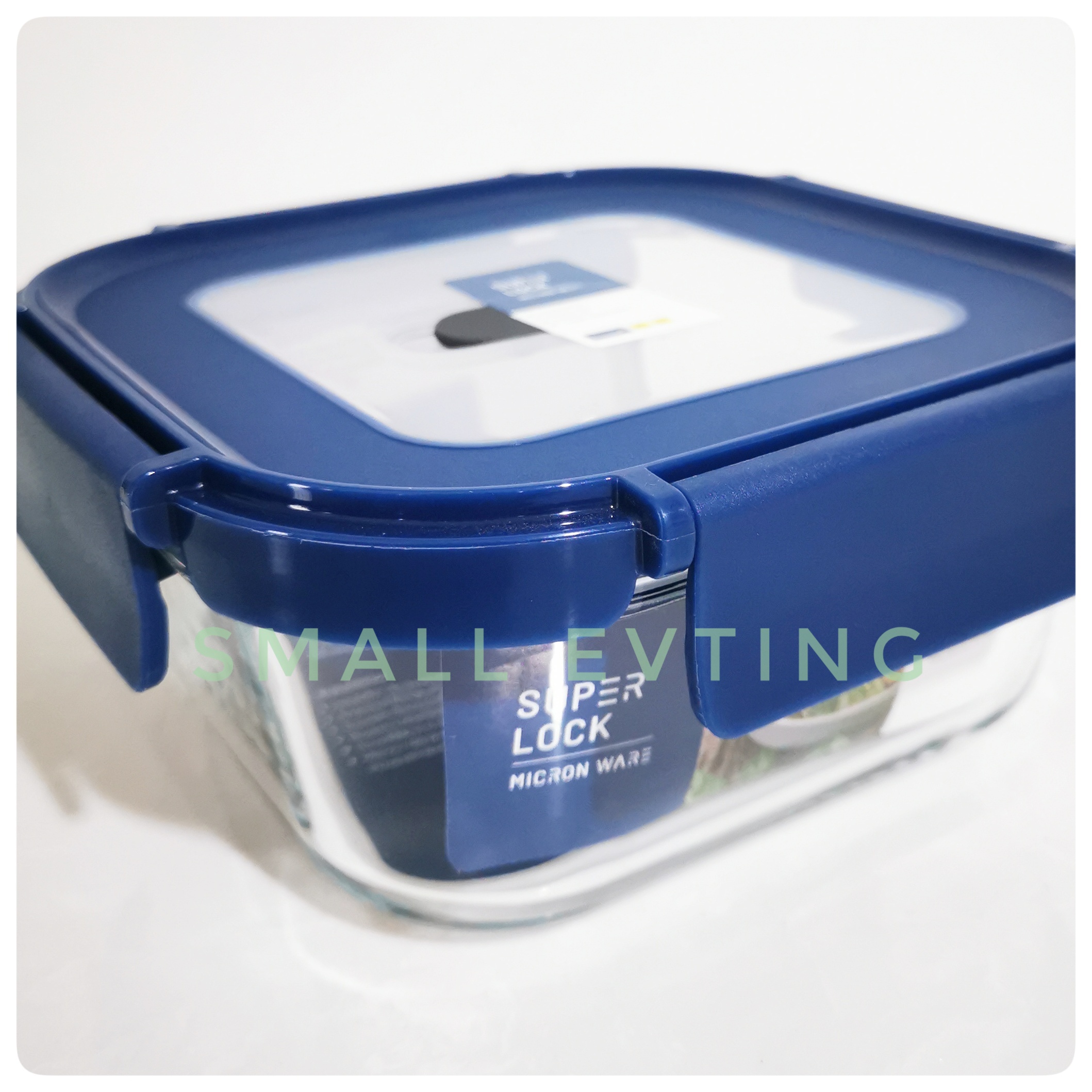 Small Evting กล่อง"แก้ว"ถนอมอาหาร Super Lock แท้ 100 % รุ่น 6211 ความจุ 800 มล ฝามีรูระบายอากาศ เข้าเตาอบ ไมโครเวฟ ได้