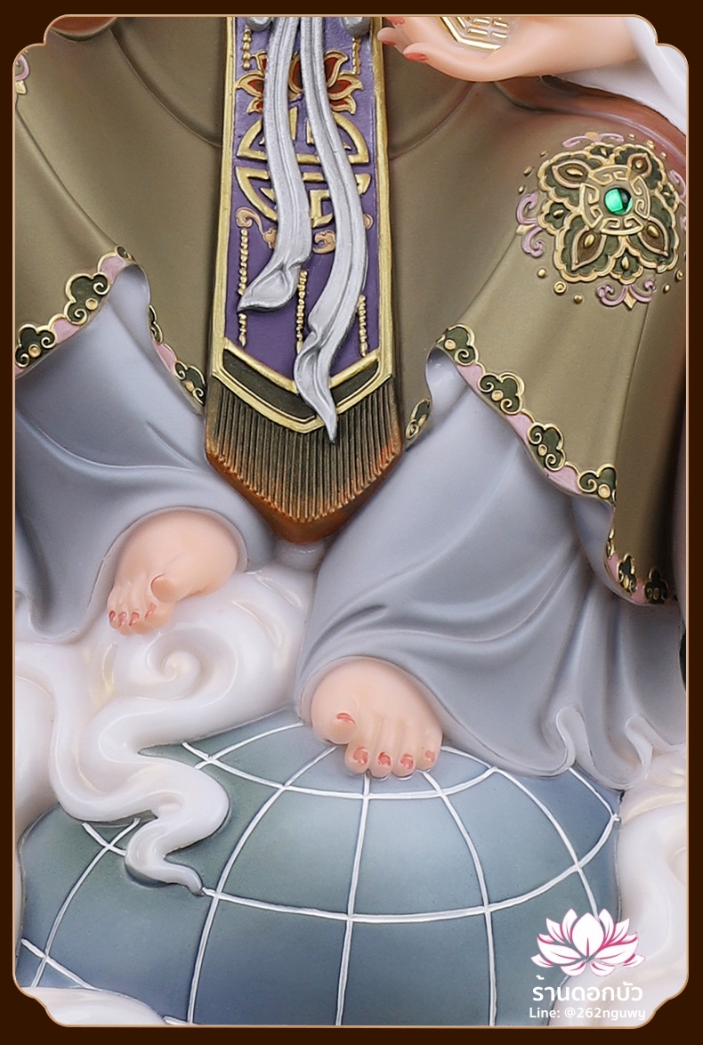 ตี่บ้อเนี่ยเนี้ย ตี่บ้อเหนียวเหนียว พระแม่ธรณีจีน ปางประทับนั่งบัลลังก์ งานผงหยกคุณภาพสูง ขนาด 12/16/19/26 นิ้ว