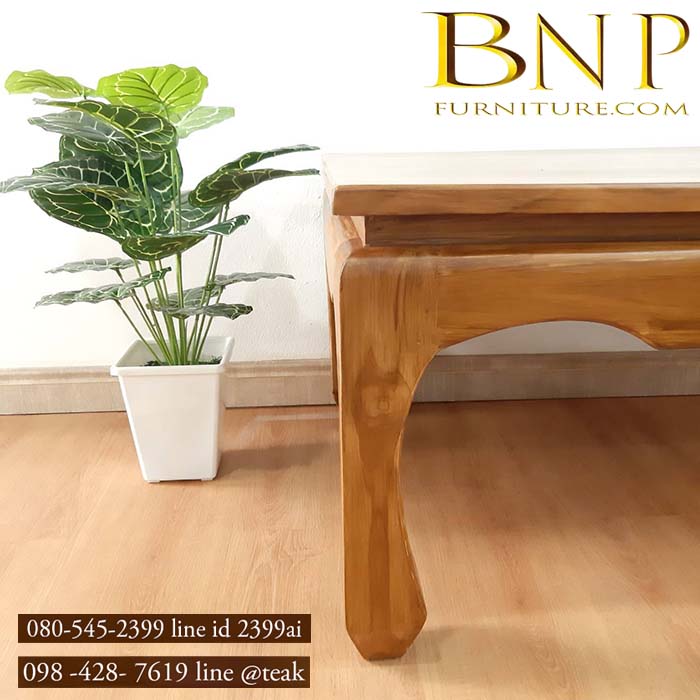 ตั่งนั่งไม้สักเเท้ 80x120x50 ซม.