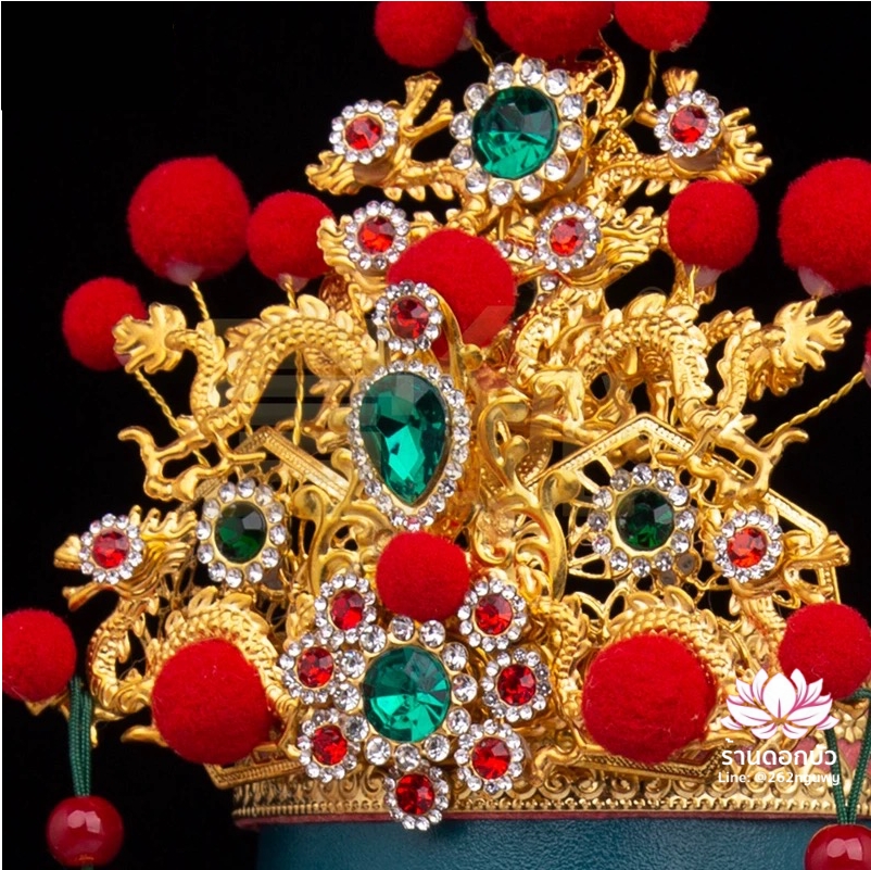 หมวก 6 มังกร หมวกเทพฝ่ายชาย หมวกองค์พระชาย หมวกเทพเจ้ากวนอู หมวกองค์พระกวนเต้กุ้น หมวกเฮียบเที้ยนไต่เต่ หมวกกิมซิ้น