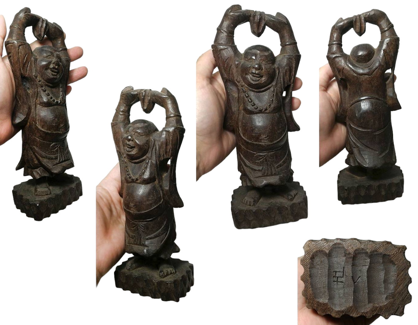 สังกัจจายน์จีน พระเมตไตรยไม้แกะเก่า-BPT023-