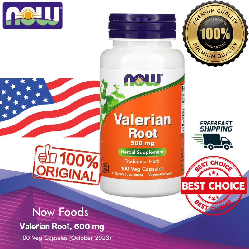 Now Foods, Valerian Root, 500 mg, 100 Veg Capsules (October 2023)