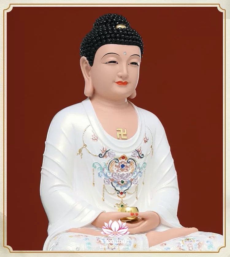 พระพุทธเจ้า (พระยูไล) พระโพธิสัตว์กวนอิม (กวนอิมผ่อสัก) พระมหาสถามปราปต์โพธิสัตว์ (ไต่ซีจี่ผ่อสัก) งานเรซิ่น ขนาด 12/16/19 นิ้ว