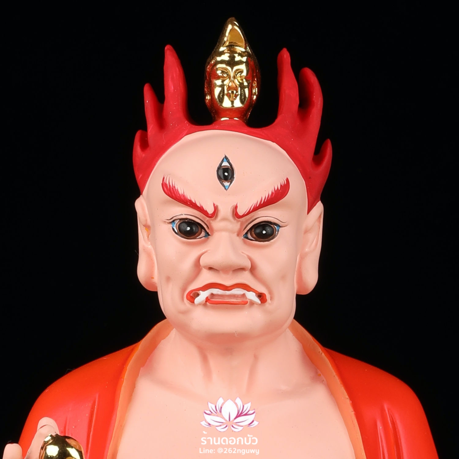 ไต่สือเอี๊ย พ้อต่อกง กวนอิมไต่ซือ เทพเจ้าสายนรก ปางนั่ง งานเรซิ่น ขนาด 16 นิ้ว