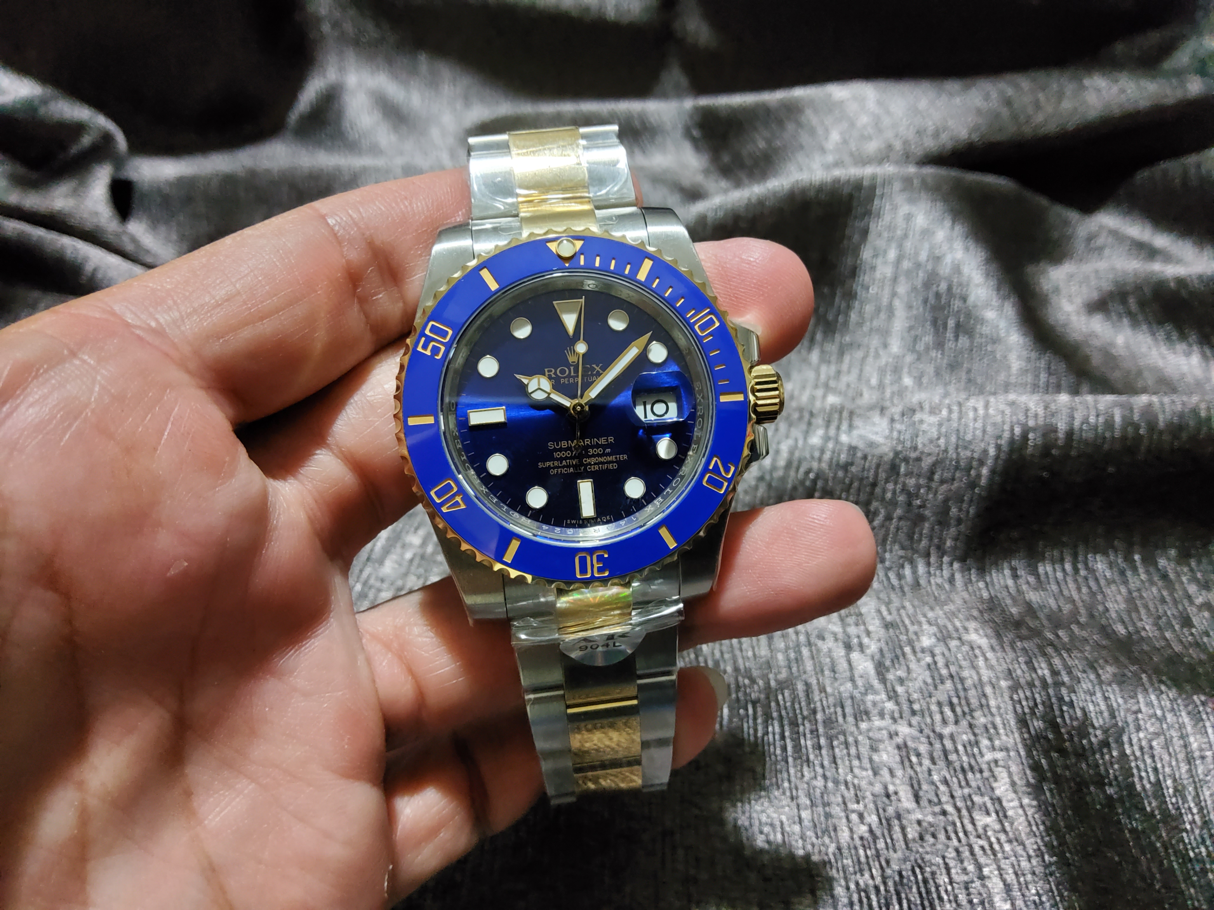 PRE-ORDER ROLEX SUBMARINER 2TONE SUNBURST DIAL (40MM.) กลไกโคลน ROLEX 3135