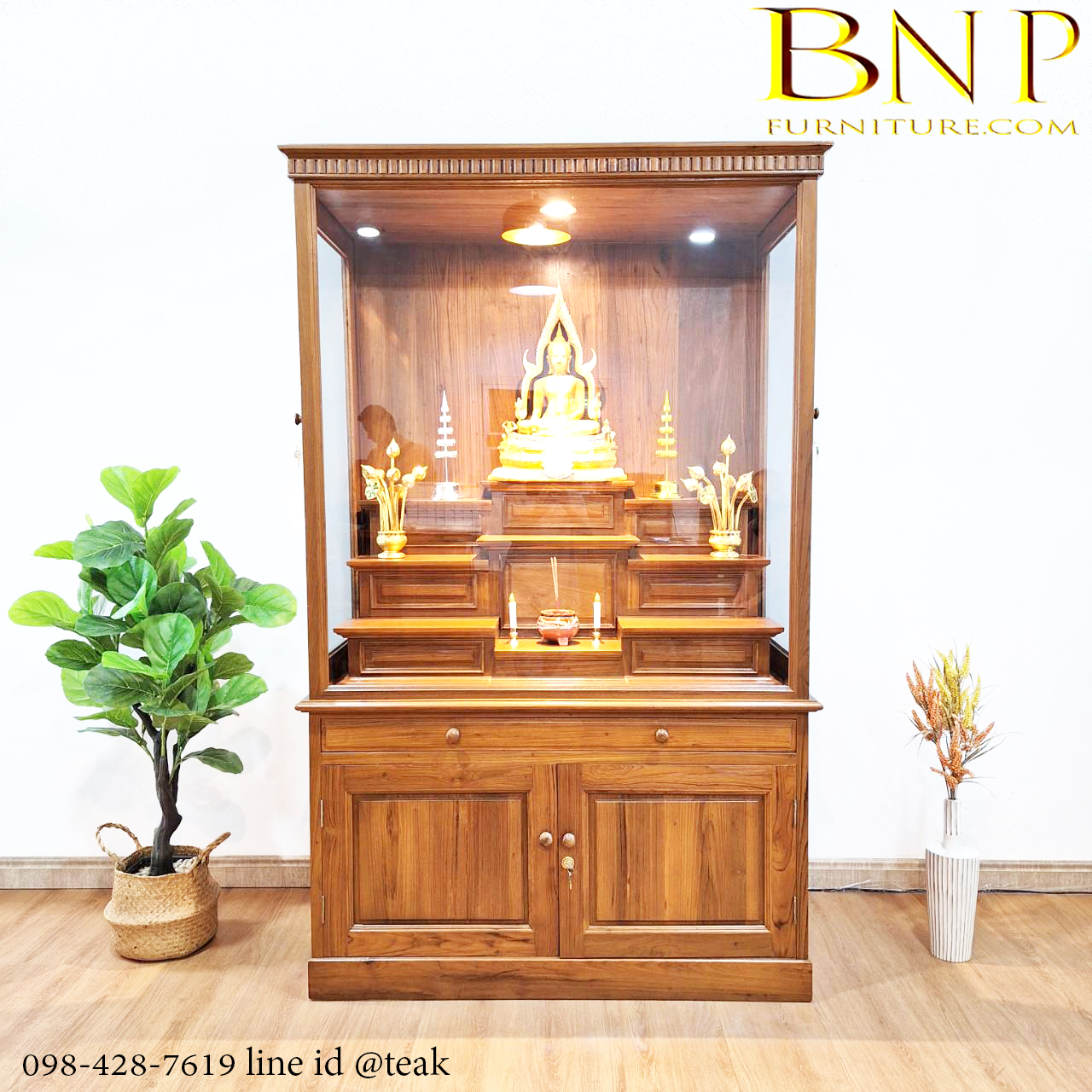 ตู้พระโมเดิร์นไม้สักทองรุ่นโมรอล moral