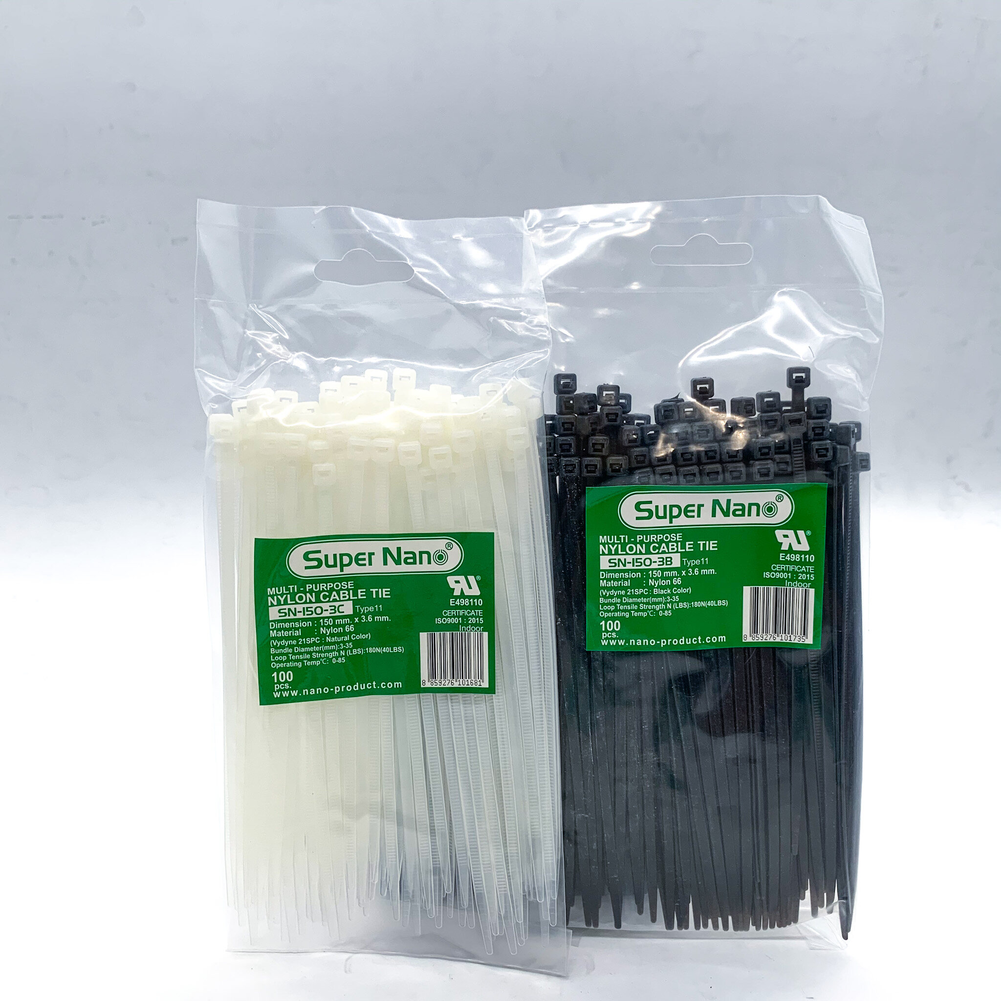 NANO เคเบิ้ลไทร์ หนวดกุ้ง 4",6",8" Cable tie สายรัด