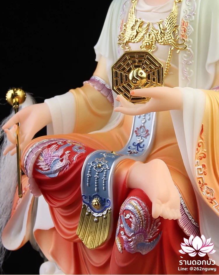 ตี่บ้อเนี่ยเนี้ย ตี่บ้อเหนียวเหนียว พระแม่ธรณีจีน ปางประทับนั่งบัลลังก์ งานหินอ่อนคุณภาพสูง ขนาด 12/16/19/26 นิ้ว