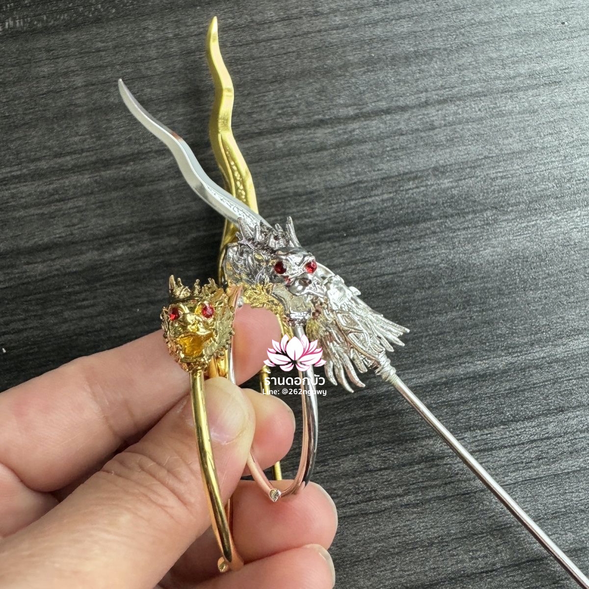 ทวนพร้อมห่วงนาจา สำหรับองค์พระกิมซิ้น อาวุธเทพเจ้านาจา หลี่โล่เฉี้ย จงตั๋นหง่วนโส่ย งานไต้หวันคุณภาพสูง