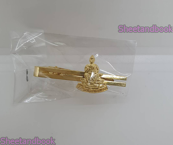 เครื่องแบบ ตัวหนีบเนคไท ม.รามคำแหง รับปริญญา (สีทอง+ทองลายพ่อขุนฯ) DR0030 sheetandbook