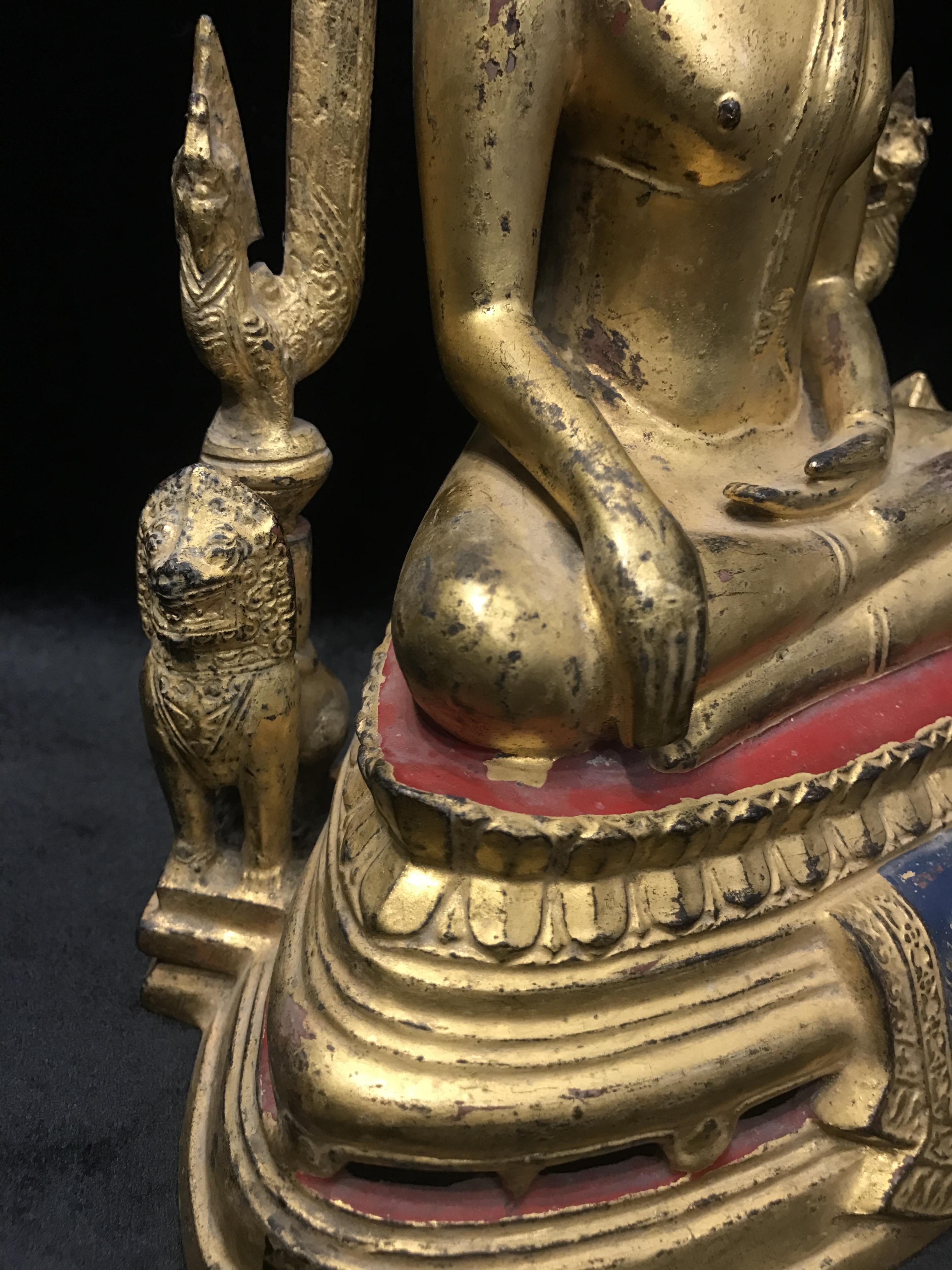 พระพุทธชินราช มวก. วัดเบญจมบพิตร ปี 2519 หน้าตัก 5.9 นิ้ว หล่อดินไทย ปิดทองเดิม(ในหลวงรัชกาลที่9และราชินีเสด็จฯเททอง)