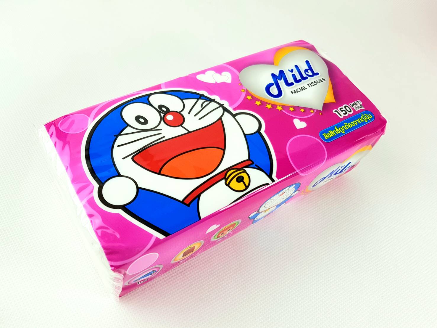 Small Evting กระดาษทิชชู่เช็ดหน้ายกแพ็คสุดคุ้ม!! Mild 150แผ่น/ห่อ (12ห่อ/แพ็ค) ลายโดเรม่อน ลิขสิทธิ์แท้ กระดาษเช็ดหน้ายกแพ็ค