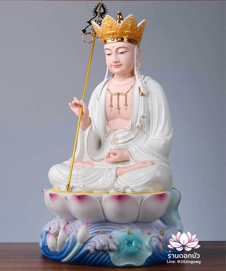 พระพุทธเจ้า (พระยูไล) พระโพธิสัตว์กวนอิม (กวนอิมผ่อสัก) พระกษิติครรภโพธิสัตว์ (ตี่จั่งอ๊วงผ่อสัก) และพระศรีอริยเมตไตรย (หมีเล่อฝอ) ขนาด 12/16/19 นิ้ว