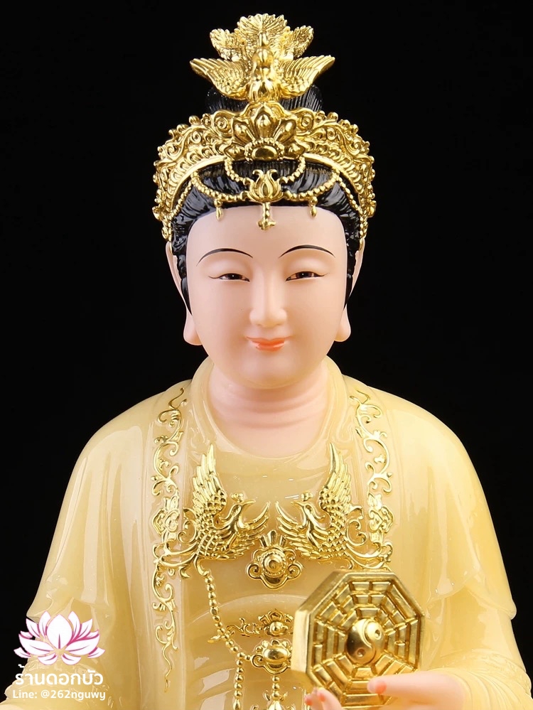 ตี่บ้อเนี่ยเนี้ย ตี่บ้อเหนียวเหนียว พระแม่ธรณีจีน ปางประทับนั่งบัลลังก์ งานหินอ่อนคุณภาพสูง ขนาด 12/16/19/26 นิ้ว