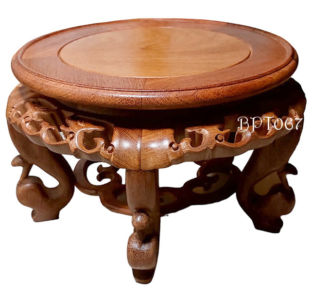 ฐานหรือกี๋ไม้สไตล์จีน ทรงกลม ขานก