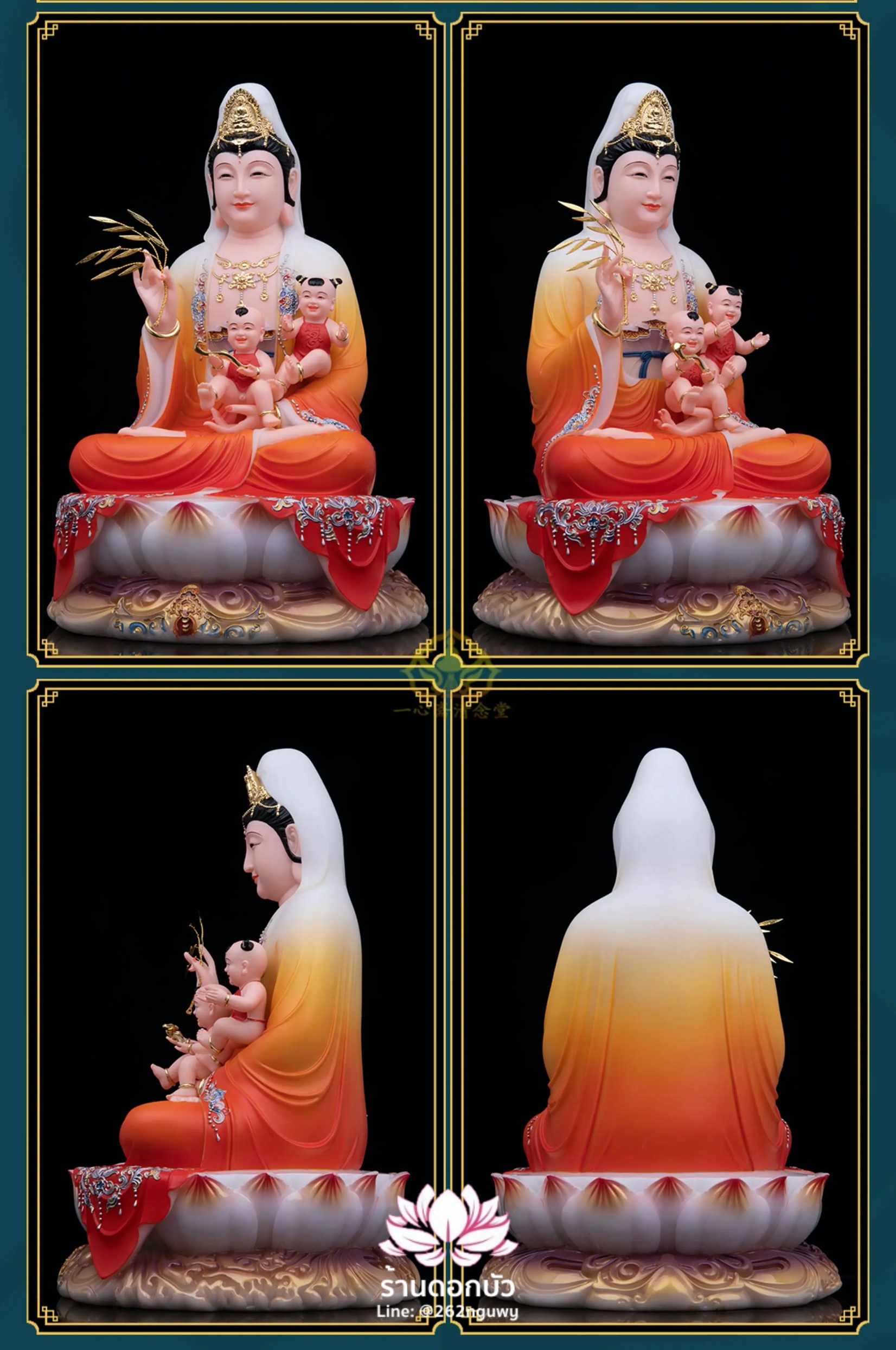 พระโพธิสัตว์กวนอิมปางประทานบุตร พระแม่กวนอิมประทานบุตร งานหินอ่อนคุณภาพสูง ขนาด 12/16/19/26 นิ้ว