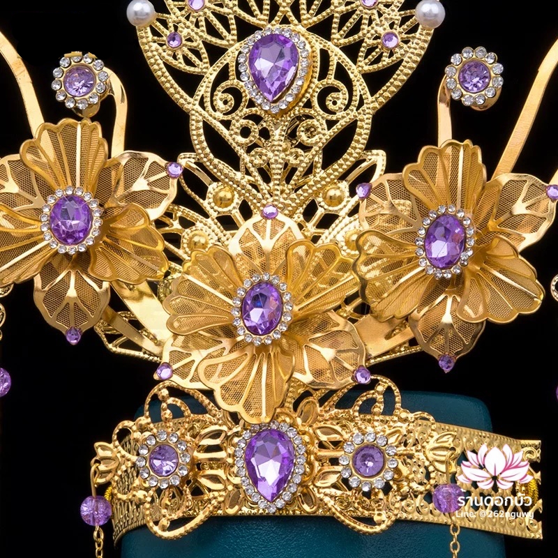 หมวกเทพเจ้าฝ่ายหญิง หมวกเทพนารี หมวกเทวนารี หมวกเจ้าแม่ หมวกพระหญิง หมวกกิมซิ้น หมวกพระจีน