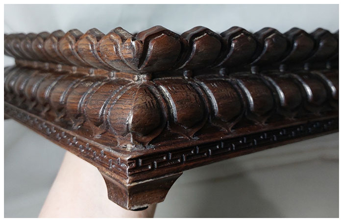 กี๋ ฐานบัว ฐานพระ สไตล์จีน สี่เหลี่ยมจัตุรัส ท๊อป19cm