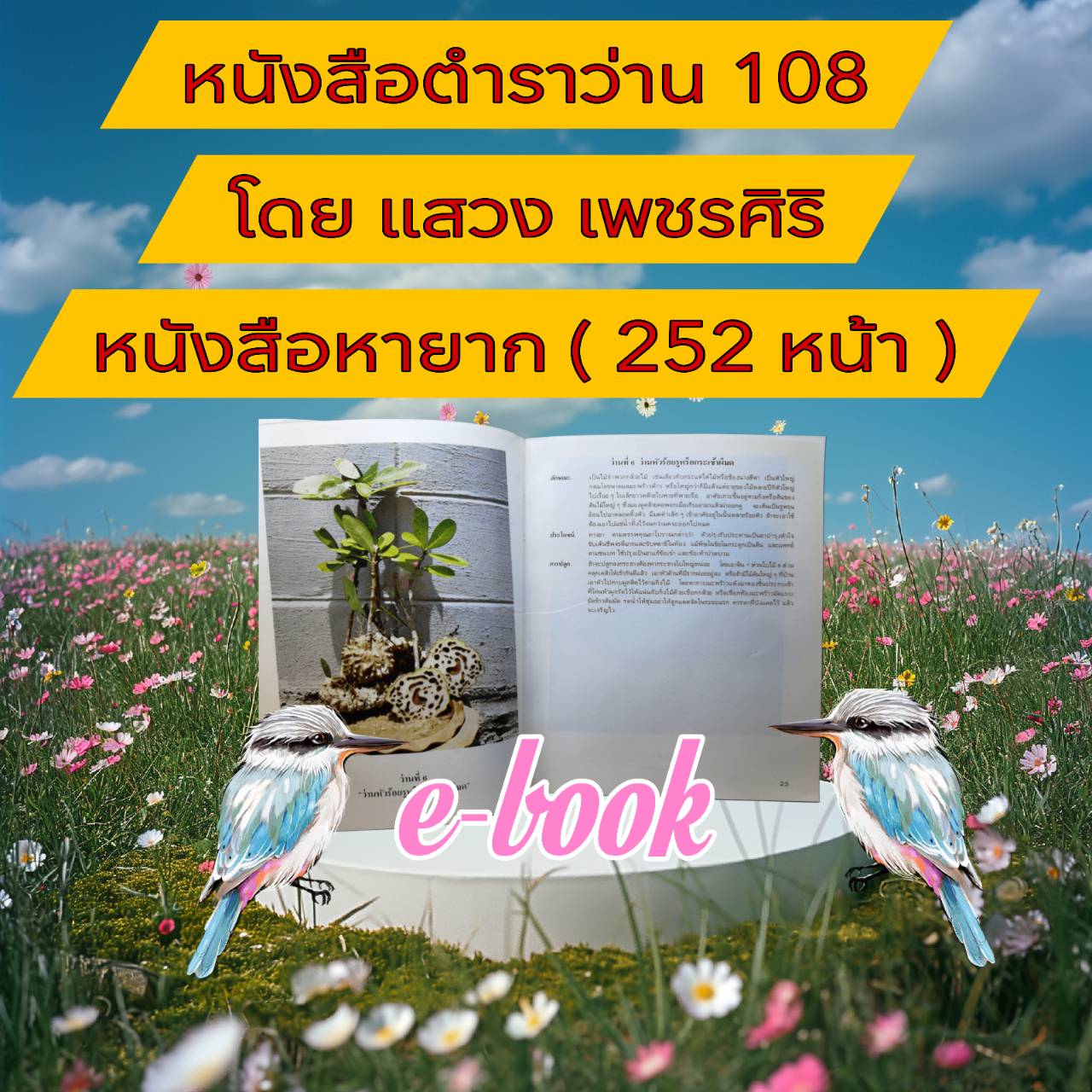 [พรเทวะ] แฟลชไดร์ฟ USb E-Book หนังสือ ตำราว่าน 108 โดย แสวง เพชรศิริ หนังสือหายาก (252 หน้า) - สินค้าเป็นรูปแบบหนังสือไฟล์pdf (หนังสือหายาก) -โหลดไว้ในแฟลชไดร์ฟ ดูได้ตลอดชีพ - สามารถ เปิดอ่านผ่าน โทรศัพท์มือถือ และในคอมพิวเตอร์เปิดอ่านได้ทุกที่ ดูกี่ครั้ง